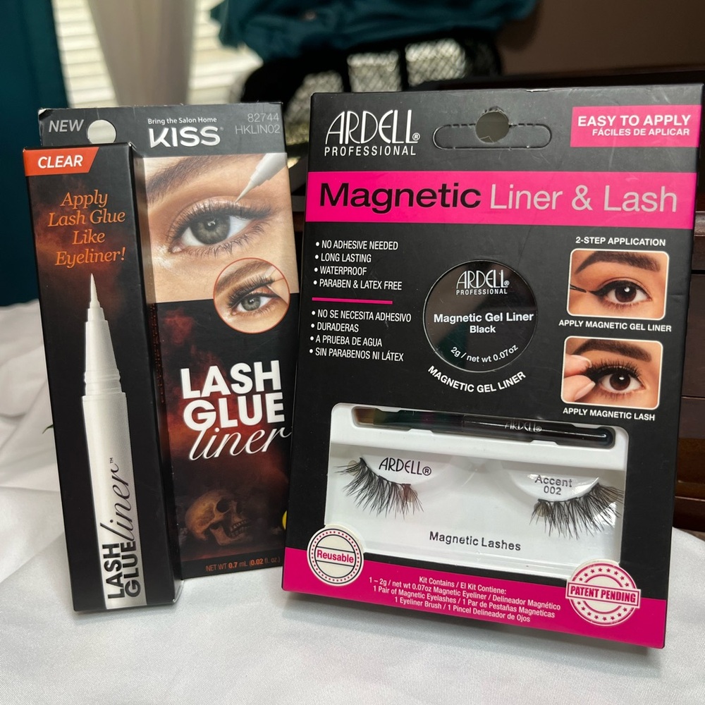 Magnetic Lash Bundle ~ Ardell Magnetic Lashes & Gel Liner and Kiss Glue Liner